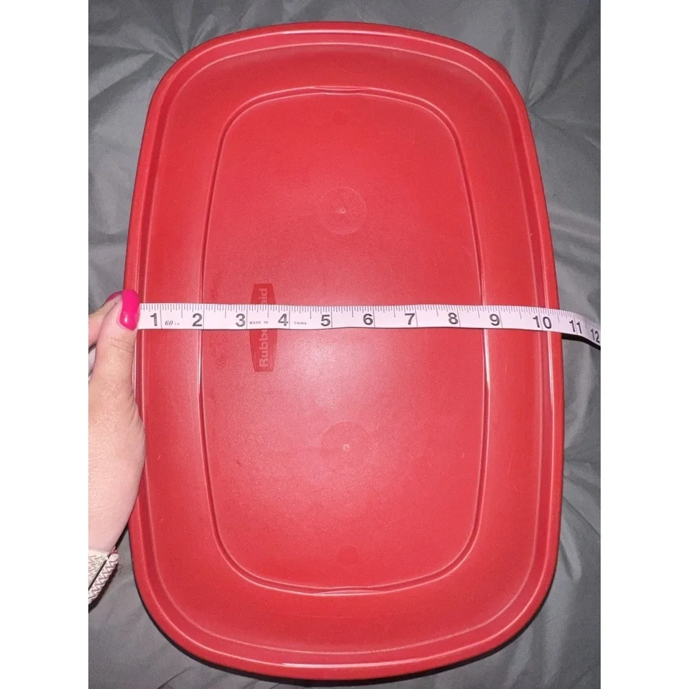 Vintage Rubbermaid 40 Cup 9.4L Clear Food Storage Container Red Lid USA Pantry